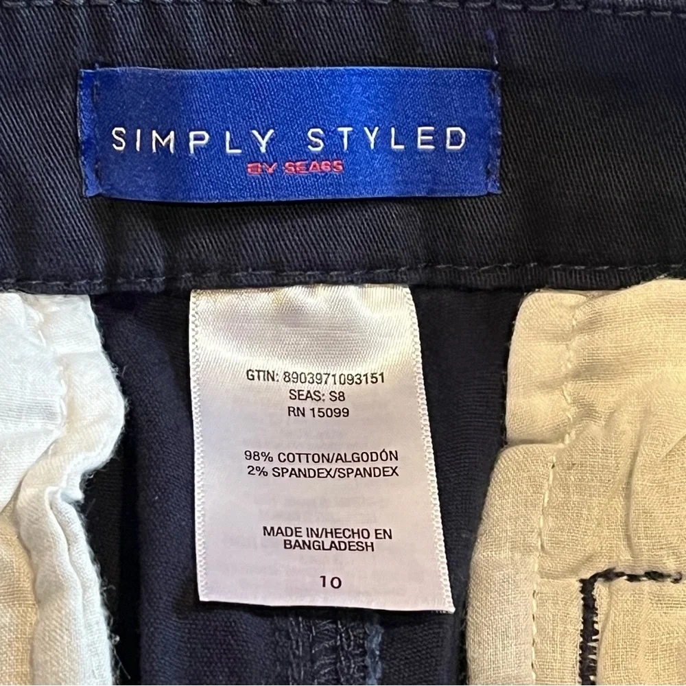 Simply Styled By Sears Chino Shorts Womens 10 Blue - Picture 3 of 3